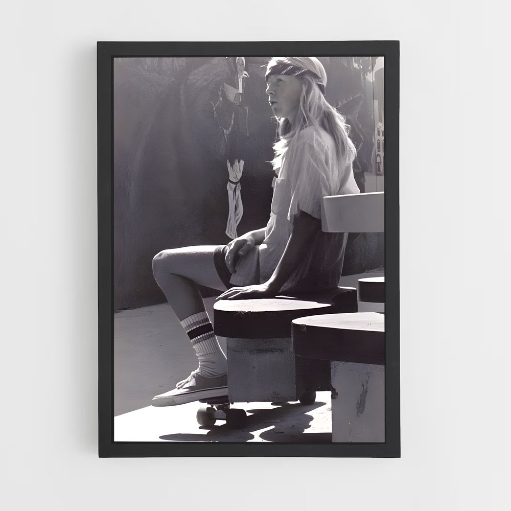 Poster Pause Ensoleillée – affiche Skateboard (vue 2)